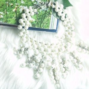 Chucky Pearl Crystal Statement Necklace